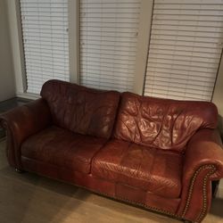 Red Leather  Couch