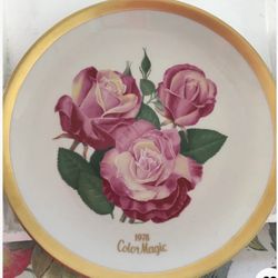 1978 Color Magic All America Rose Society Collector plate by Luther Bookout