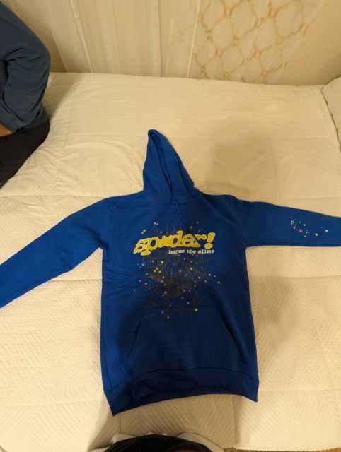 Sp5der Hoodie Blue Medium