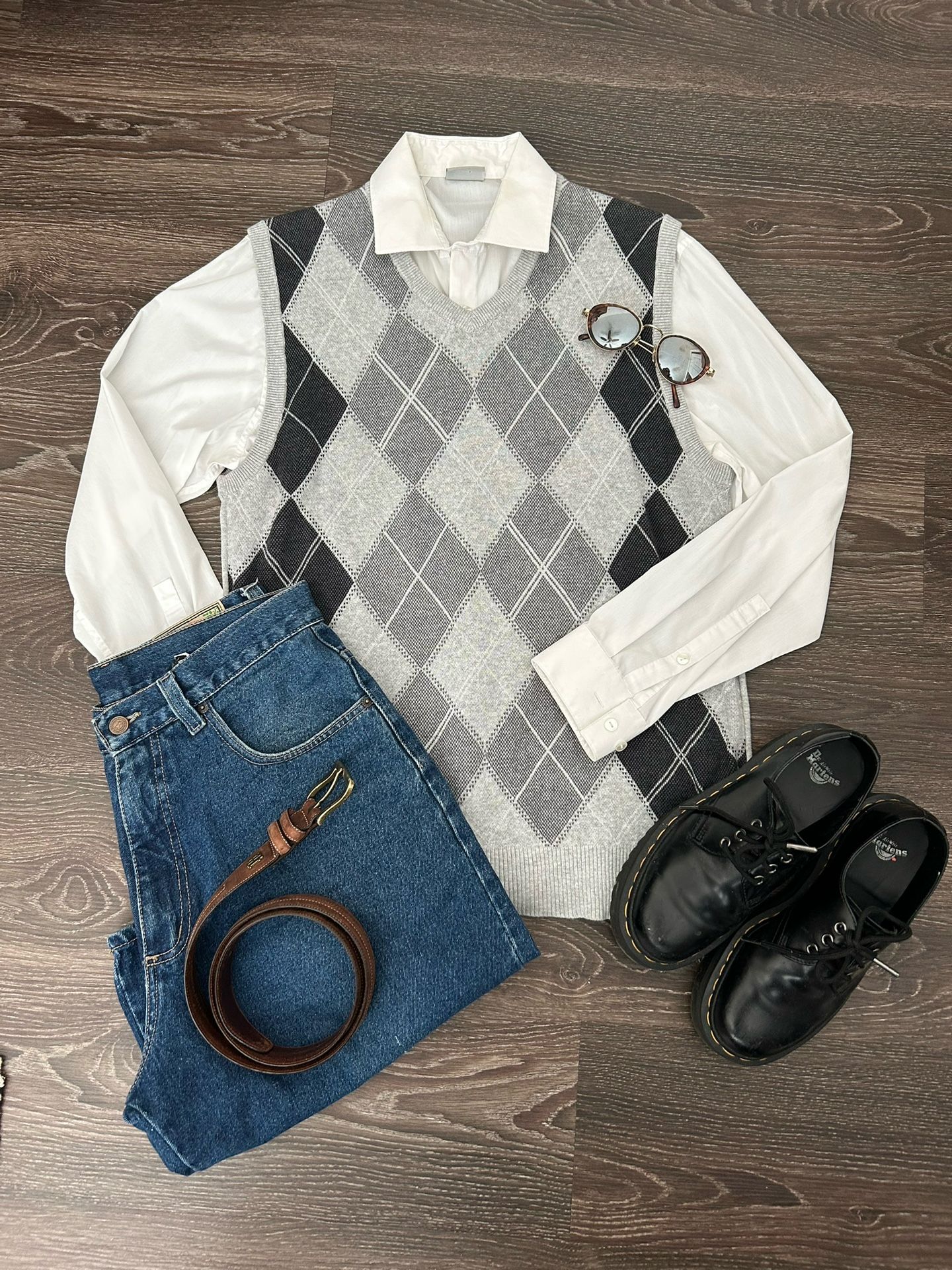 Grey & Black Sweater Vest