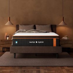 Nectar Premier Copper Hybrid Queen Mattress 14 Inch - Medium Firm Memory Foam - Steel Springs - Dual Action Cooling Technology - 365-Night Trial - For