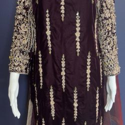 1 of A Kind Dress 3-Piece Set Size Medium Hand Embroidery Custom Design New