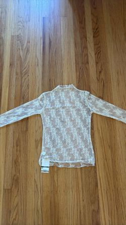 Cream Floral Lace Long Sleeve Top