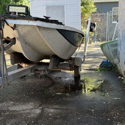 14ft Boat With Trailer And 15hp 4 Stroke Honda Motor