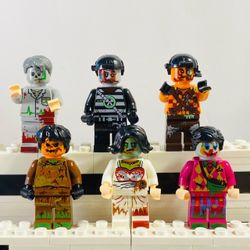 Scary Bloody Zombies 6pc Horror Building Figures LEGO Compatible