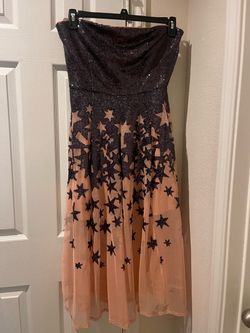 Strapless Sequin Star Midi Dress