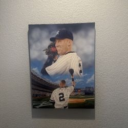 Baseball Memorabilia Tribute - Rare numbered Derek Jeter #2 Print on Canvas