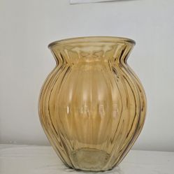 Vintage Amber Glass Vase. 