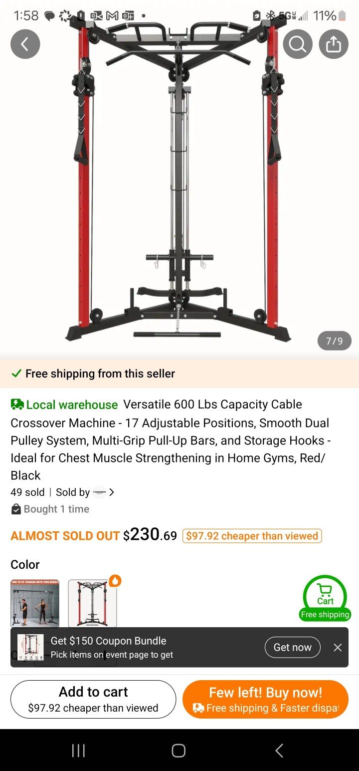 Exercise Tower Cable Cross Over Machine