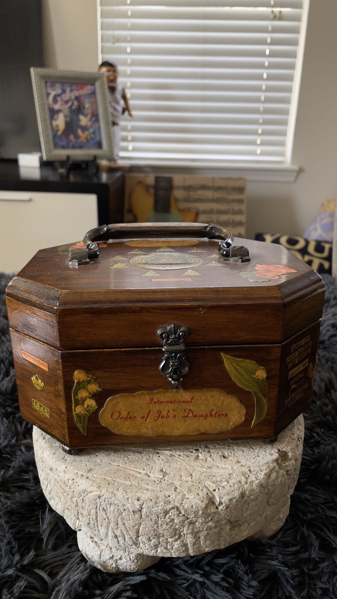 RARE And Original Free Mason Vintage Maybe Jewelry Box.check It Out