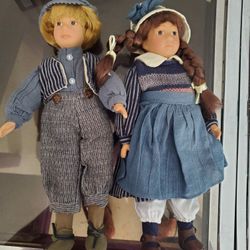 New Boy And Girl Set Porcelain Dolls 