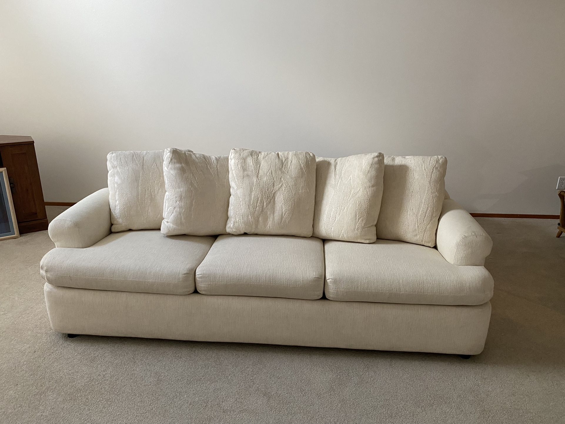 2 Cream/Off White Pillow Back Sofas