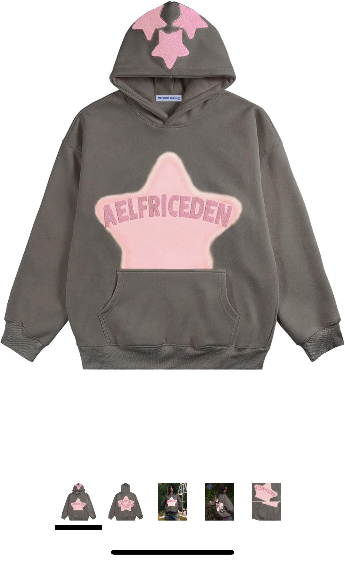 Aelfric Eden Unisex Pink Star Hoodie Large
