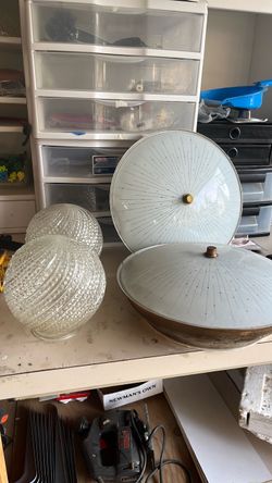Ribbed Hobnail Swirl Glass Light Shade
