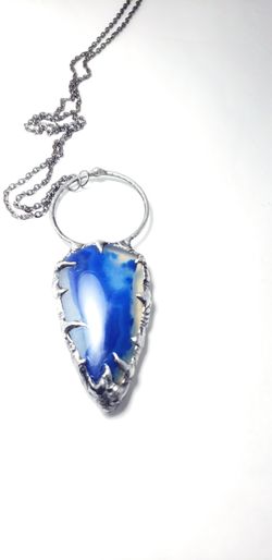 Blue agate necklace