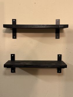 Black floating shelves. Check out my other posted items 