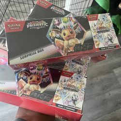 pokemon prismatic sam’s club bundle , booster bundle + surprise box brand new sealed 