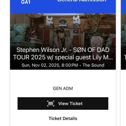 Stephen Wilson Jr Tickets 11/2