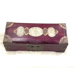 Asian Rosewood Jade Jewelry Box