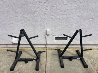 170 LB Standard Weight Plates + 2 Weight Plate Storage Racks