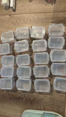 20 Pack Small Clear Plastic Storage Boxes with Hinged Lids - Stackable Bead & Craft Organizer