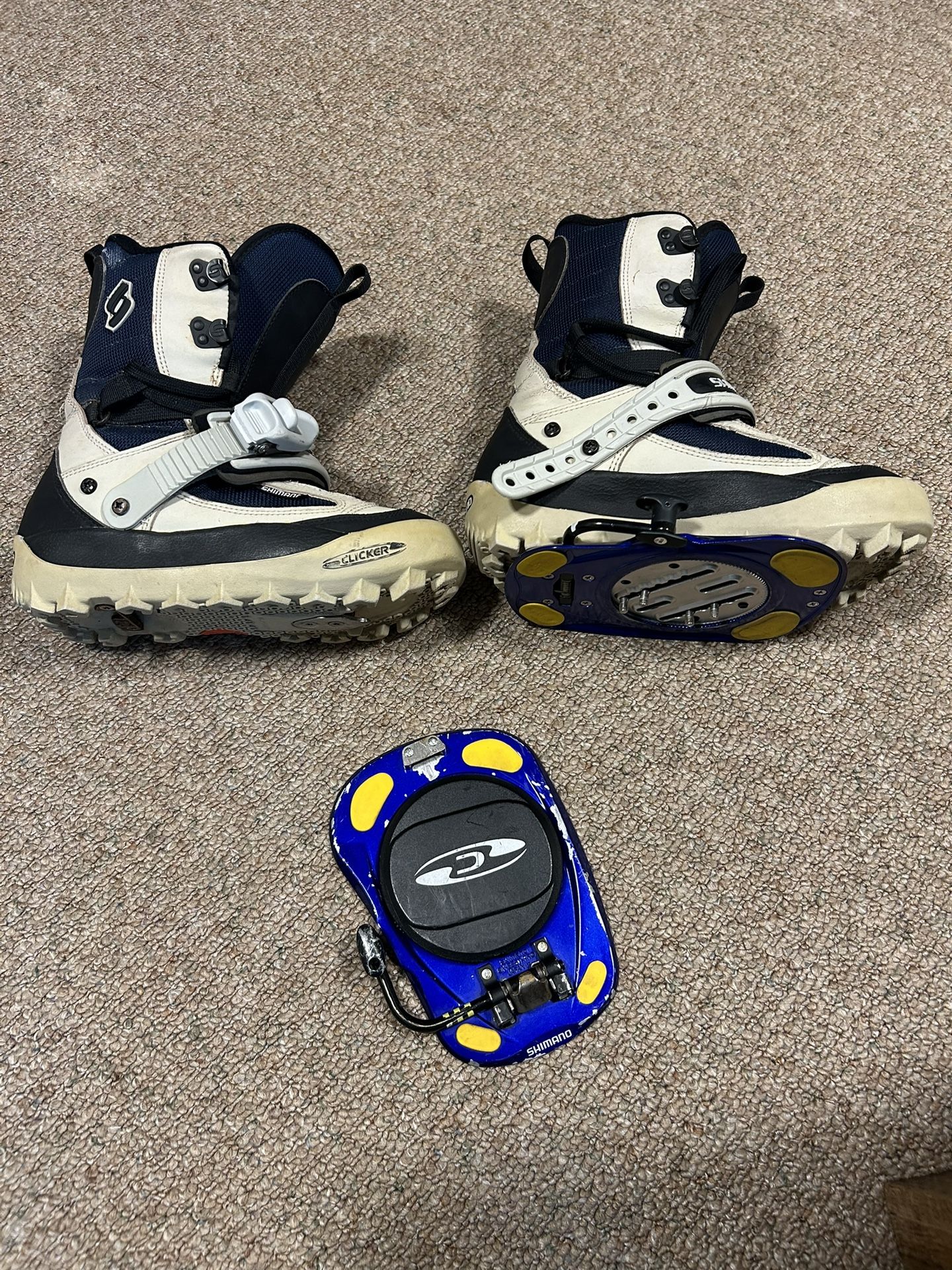 Snowboard Step In Shimano Bindings Size 7 Boots