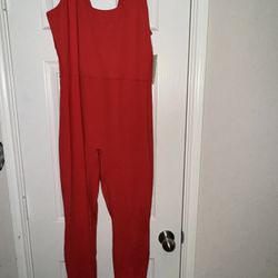 Red NWT All In Motion Bodysuit Sz Lg