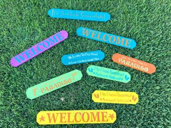 Outdoor signs nautical tropical wood yard pool patio