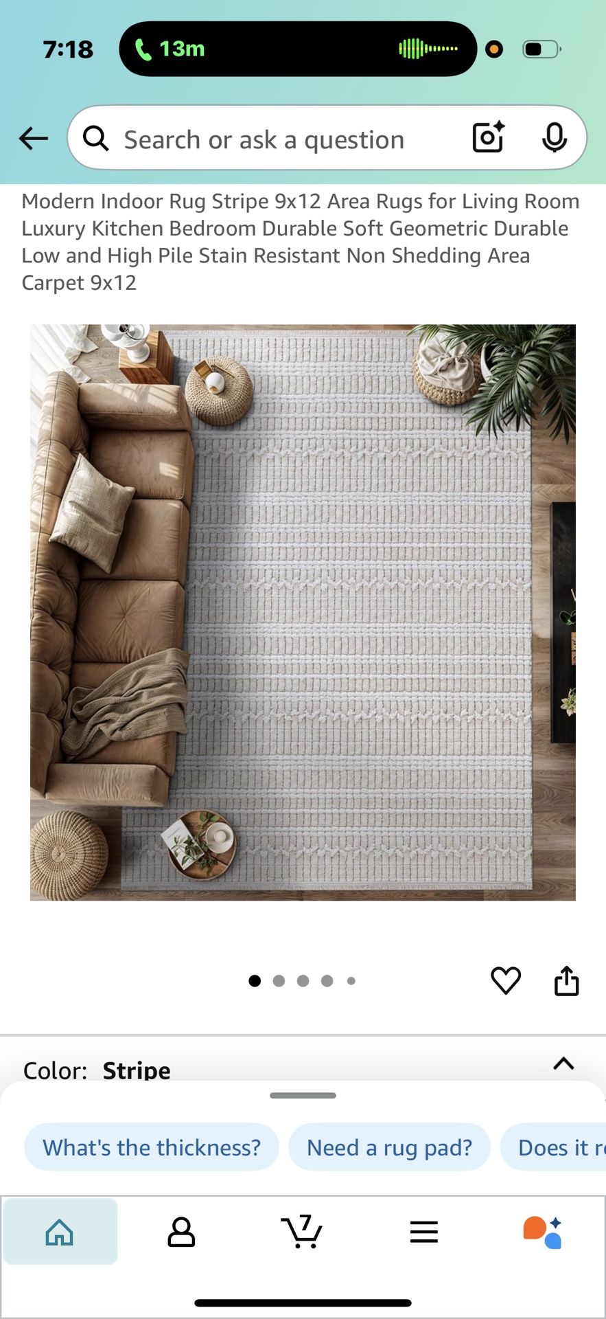 Modern Indoor Area Rug Stripe 9x12 Durable Soft Geometric Durable Low and High Pile Stain Resistant Non Shedding