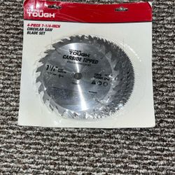 Hyper Tough 4 Piece 7-1/4" Circular Saw Blades, Steel Material / 4 Hojas Para Sierra Circular 7-1/4”