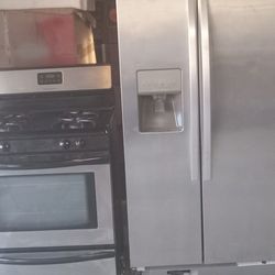 samsung bottom freezer refrigerator and frigidaire stainless steel