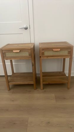Modern boho nightstand pair