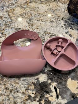 Silicone Baby Plate And Utensils