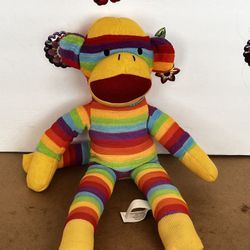 COLORFUL SOCK MONKEY - STRIPED 16 INCH 