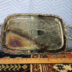Silver Plate Butlers Tray Wm Rodgers By Oneida Silversmiths 24x14
