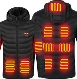 Size M Heated Jacket for Women and Men with Battery Pack 5V 9 Heating Zones 