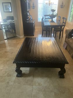 Oversized Solid Wood Coffee Table