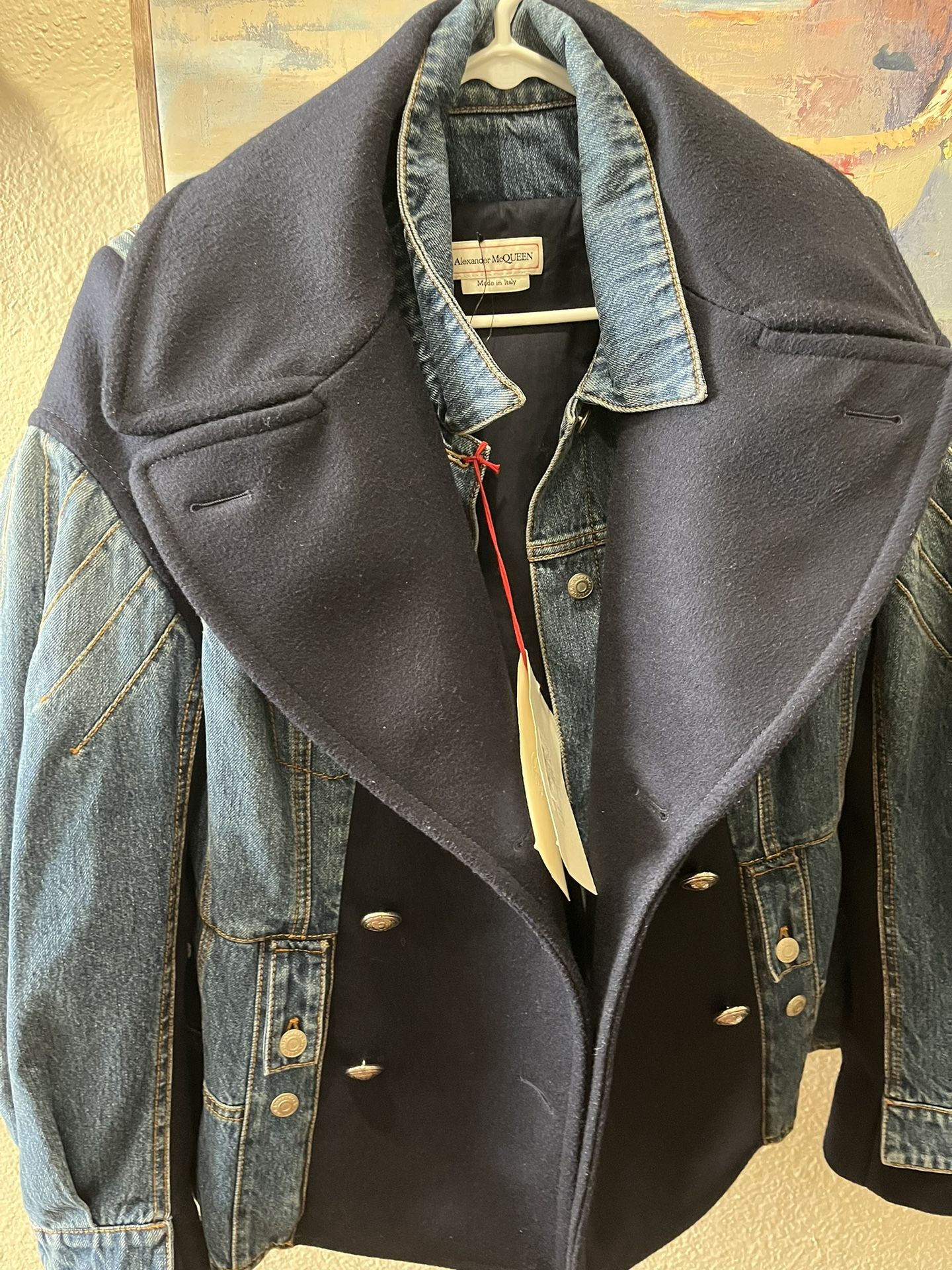 2021 Womens Alexander McQueen Denim Jacket Size 8 W S-M