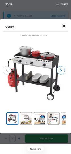 ROVSUN Outdoor Stove 3-Burner 225000 BTU Propane Gas Stove with Auto Ignition Storage Shelf