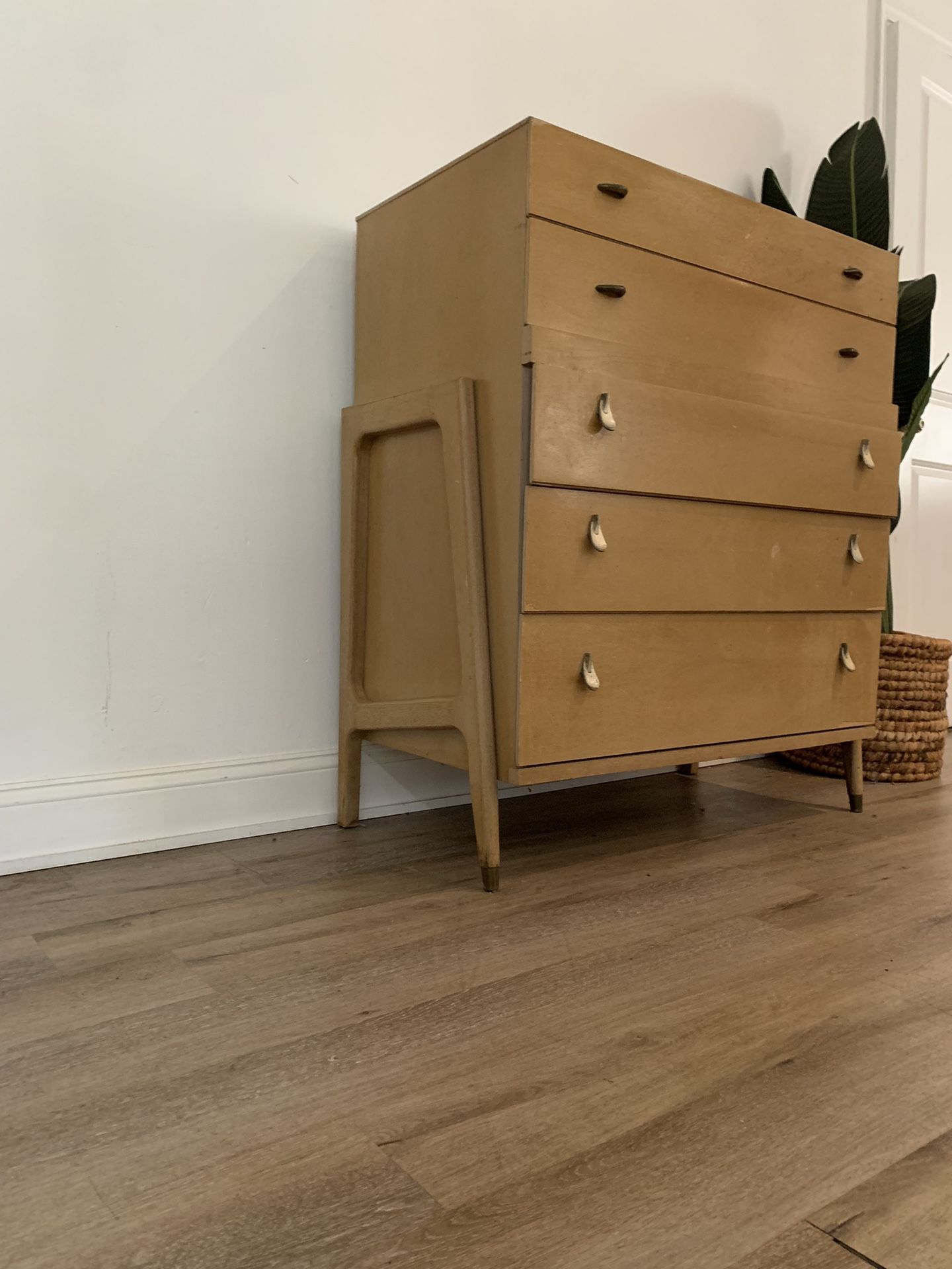 Mid century Blonde Chest Of Drawer
