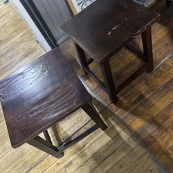 Wood Stools / End Tables Set Of 2 for Just $5 