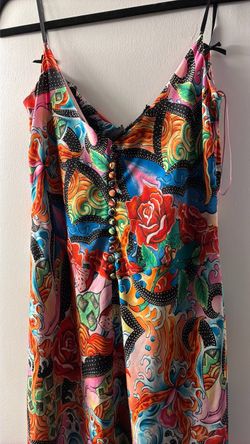 Colorful Floral Print Spaghetti Strap Dress