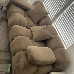 Brown, Suede couch