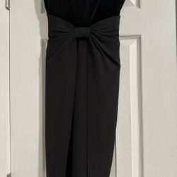 Aidan Mattox ~ Black Velvet Strapless Cocktail Party Dress