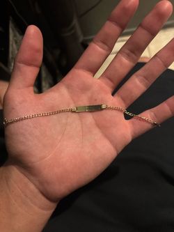 Gold-Tone ID Bar Chain Bracelet