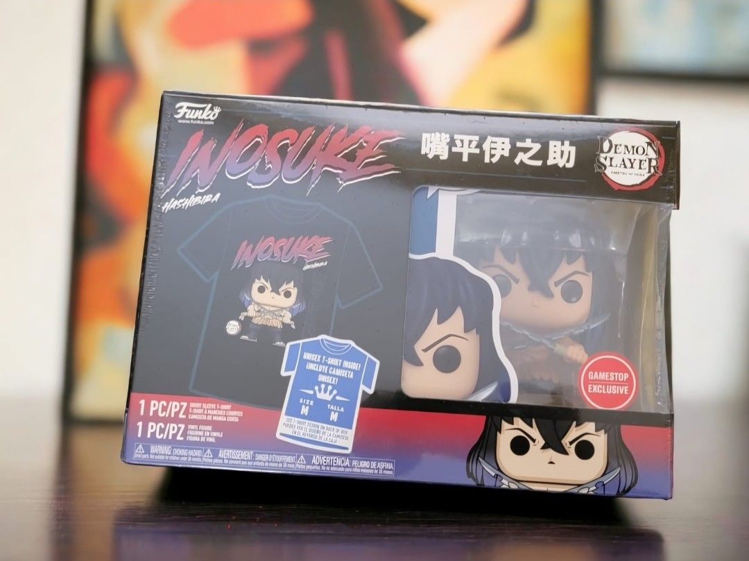 Funko Pop & T-Shirt Demon Slayer Inosuke Hashibira GameStop Exclusive M Tee 