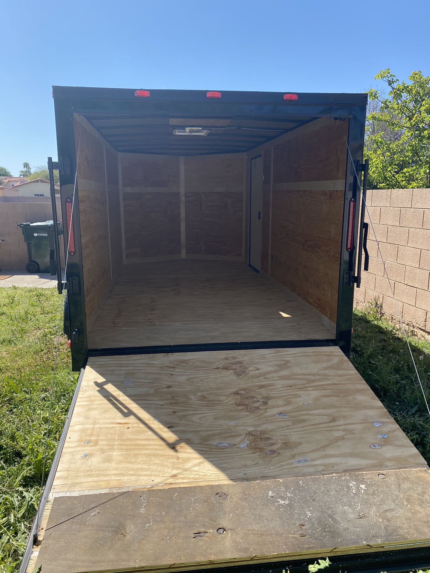 brand new enclosed trailer 7x14TA2 in blackout edition with warranty ready for you to start your new business