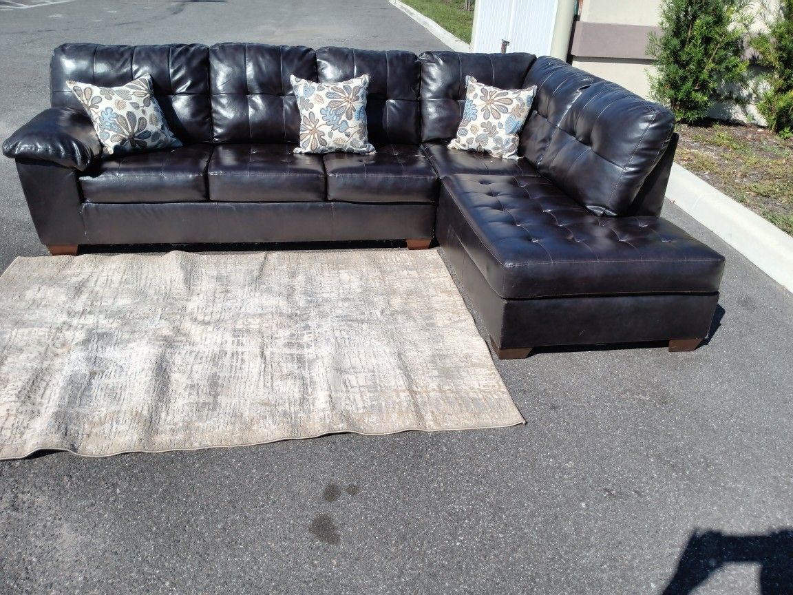 FAUX Leather Sectional Couch