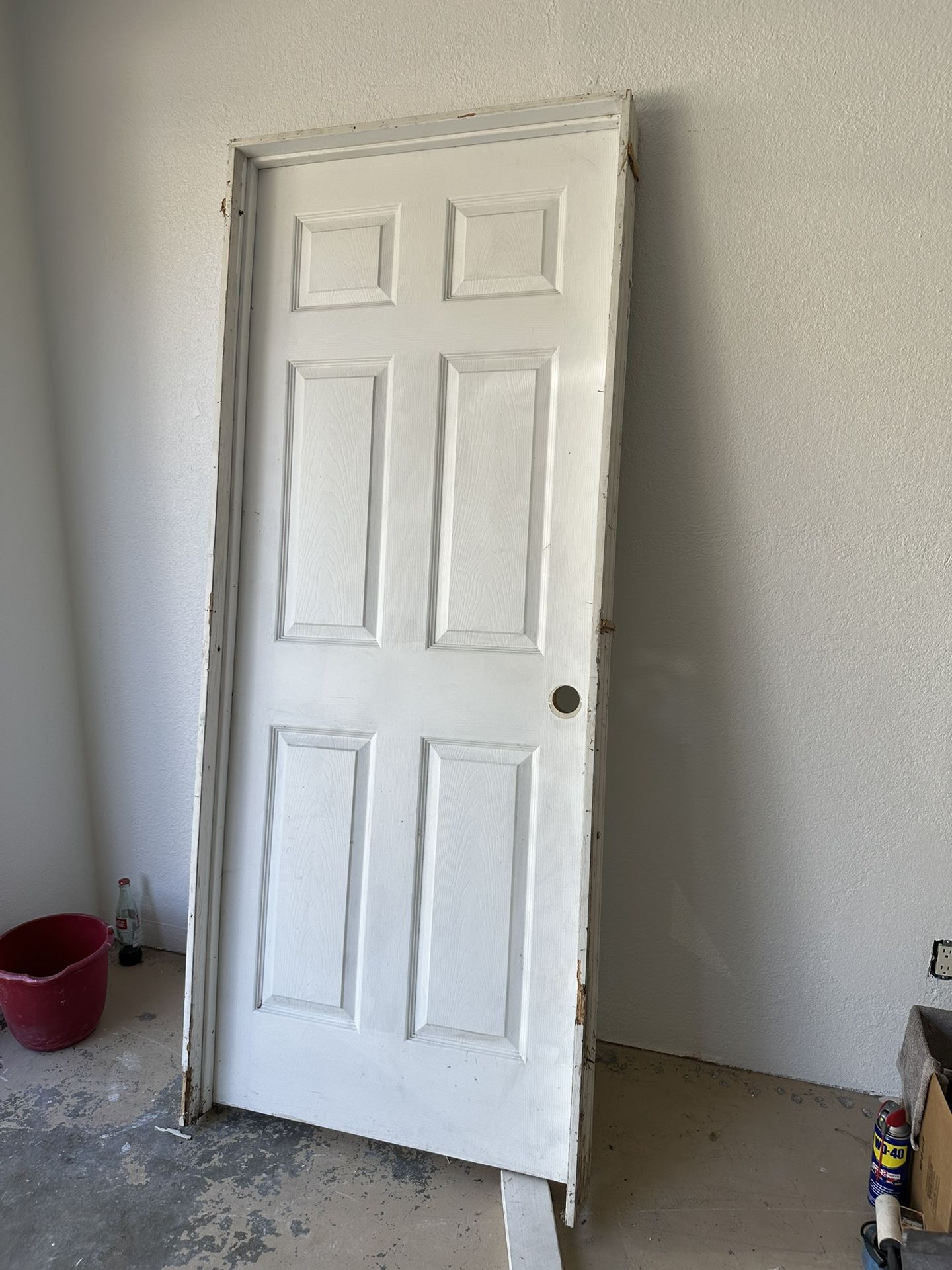 32 in. x 80 in. 6 Panel Split Jamb Hollow-Core Single Prehung Interior Door