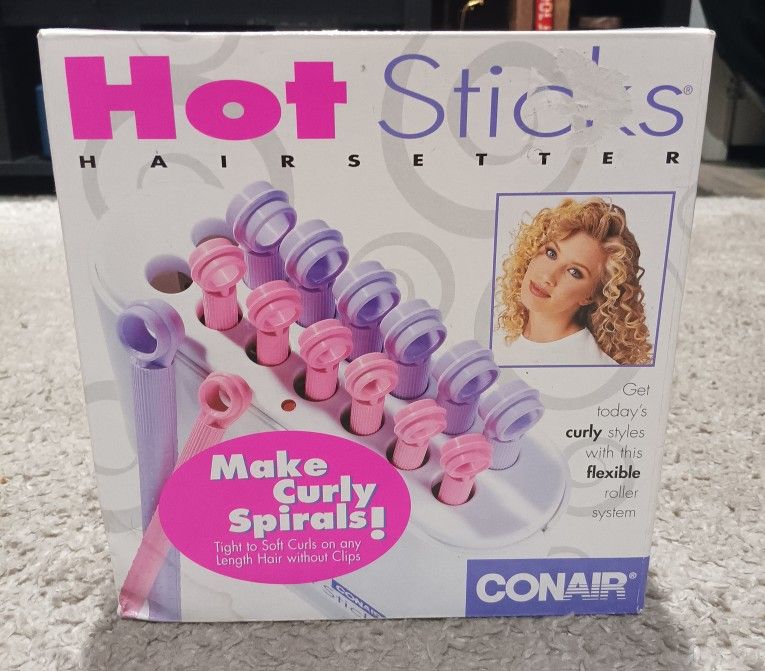 Vintage Conair Hot Sticks Hair Rollers 14 Flexible Rubber Curlers